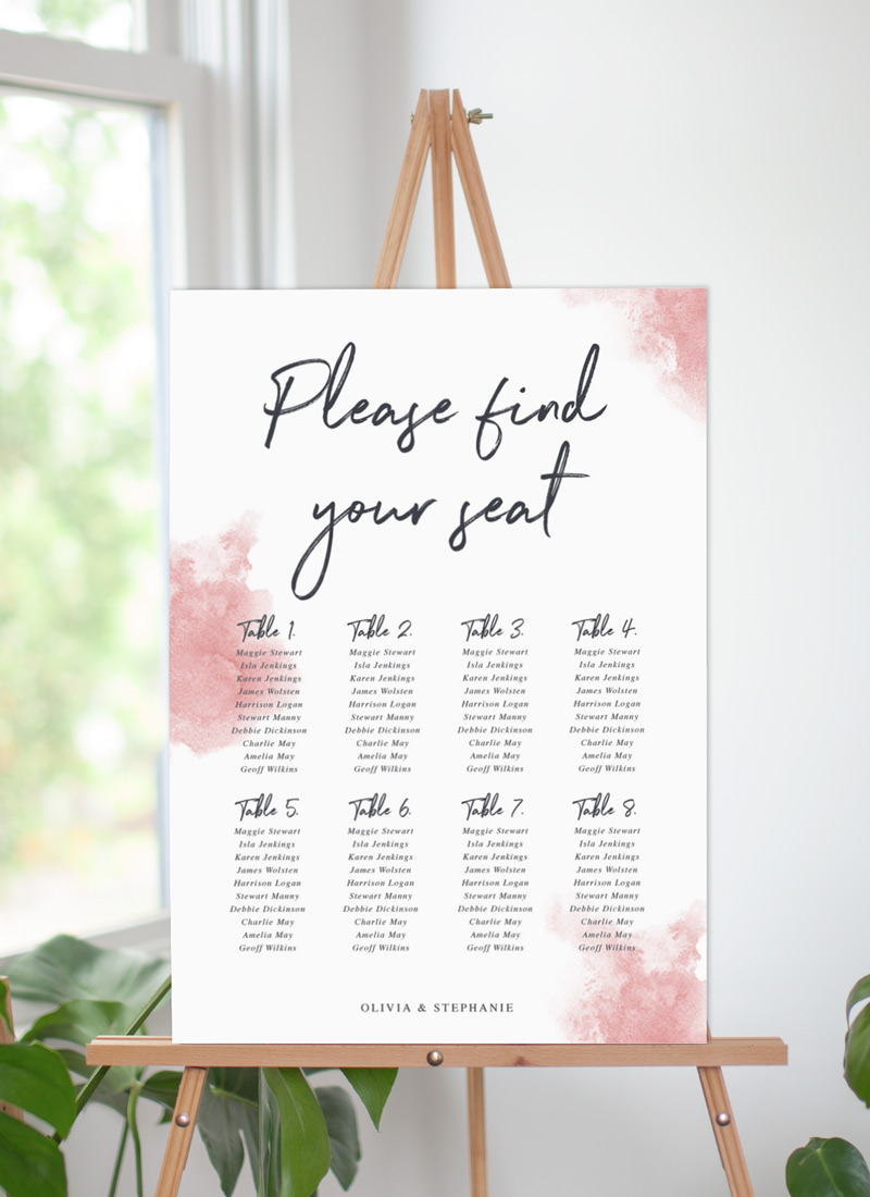 Moira Hughes Couture Wedding Seating Chart - Digital Printing design preview