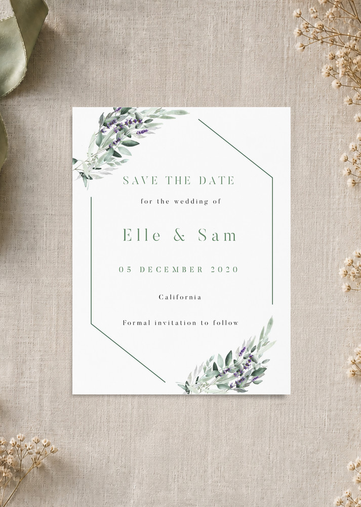 Lavender Leaves - Save The Date