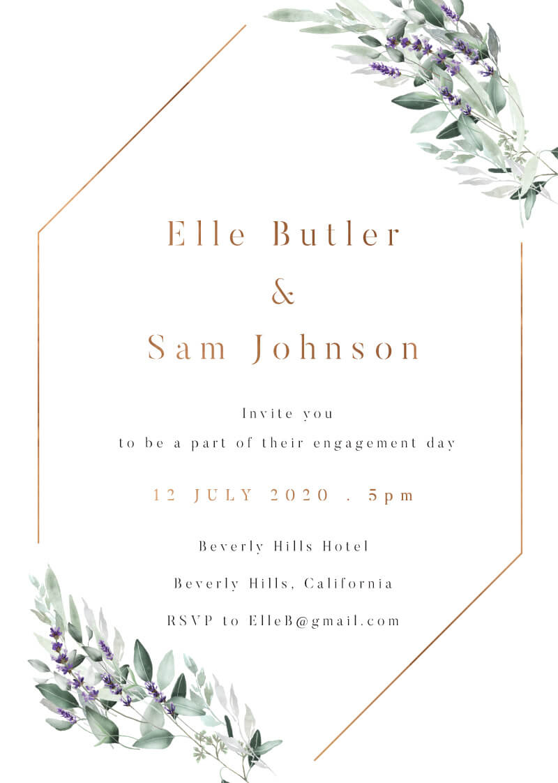 Lavender Leaves - Engagement Invitations