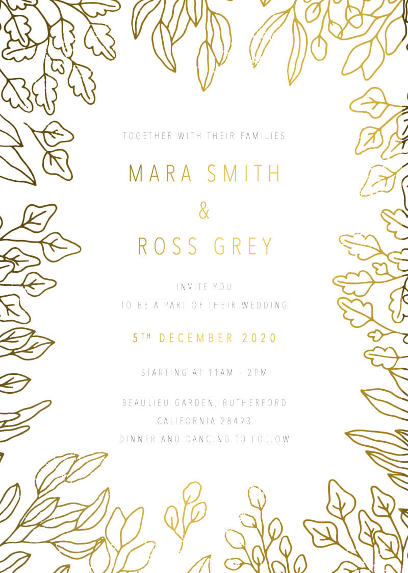 Gold Foil Frame - Wedding Invitations