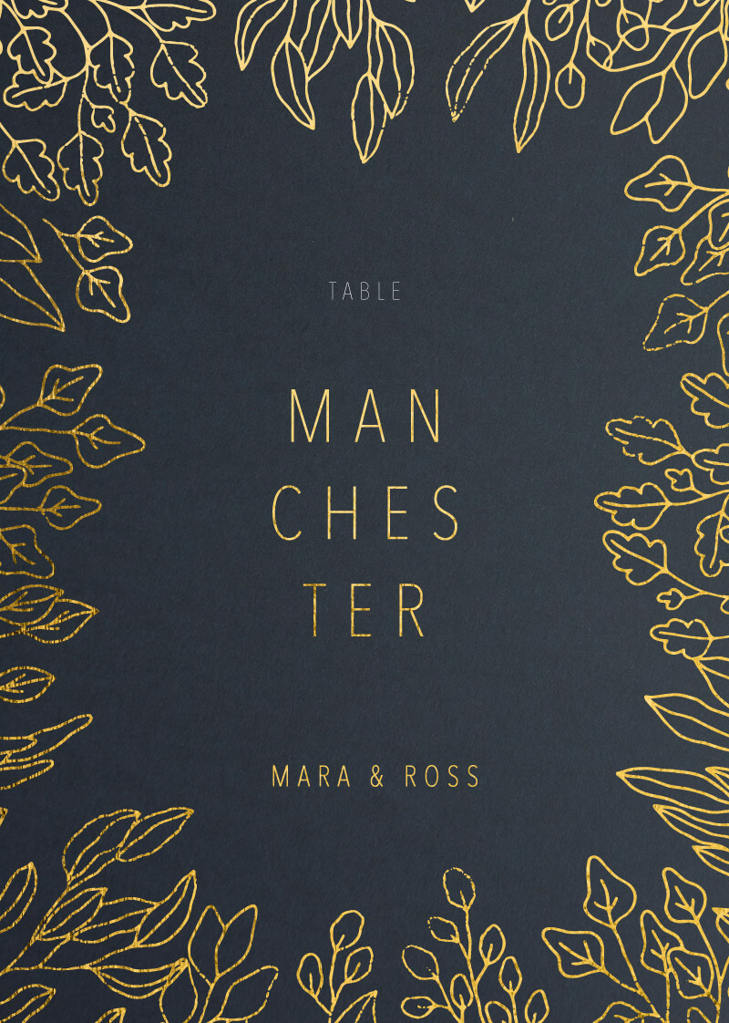 Gold Foil Frame - Table Numbers