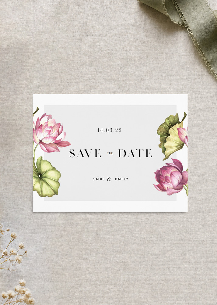 Tropical Oasis Postcard Save The Date - Digital Printing design preview