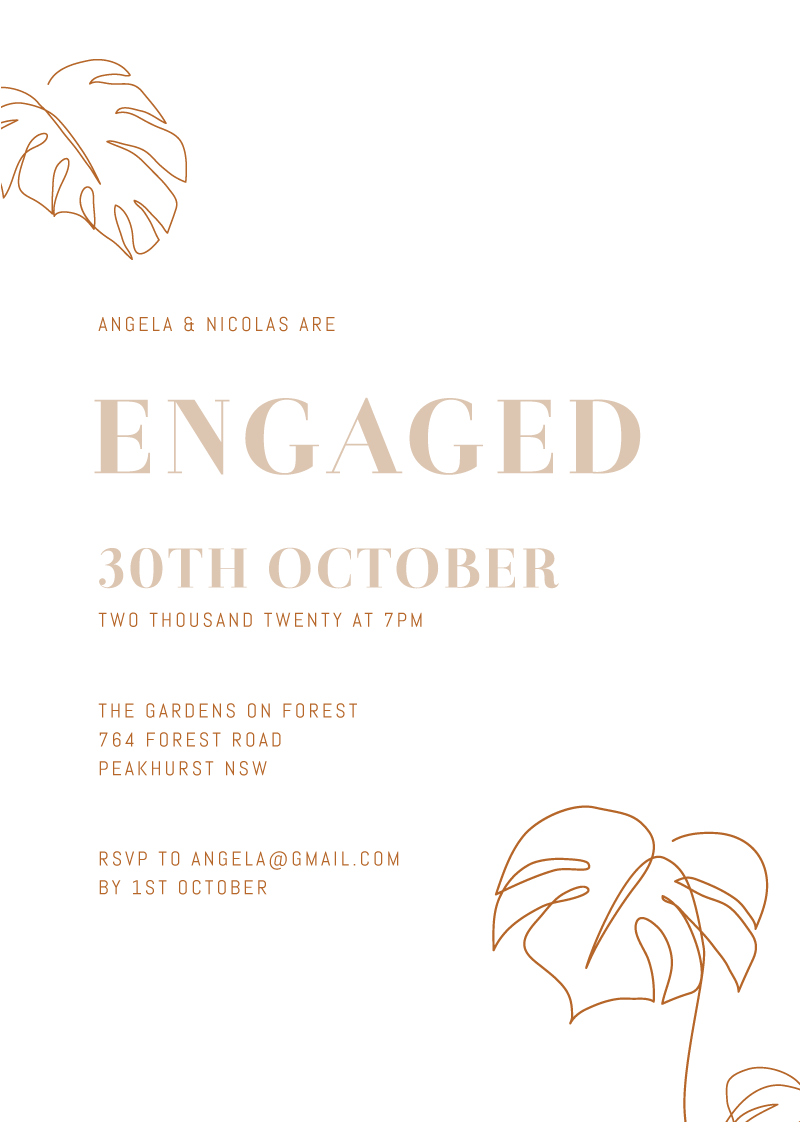 Tawny - Engagement Invitations