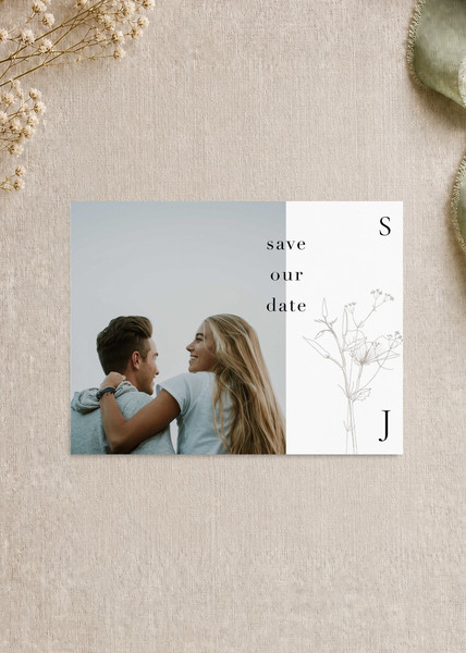 Delilah Postcard save the date card design from Paperlust.