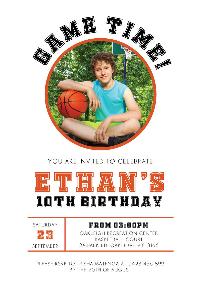 Basketball Birthday Invitations - Digital Printing design preview