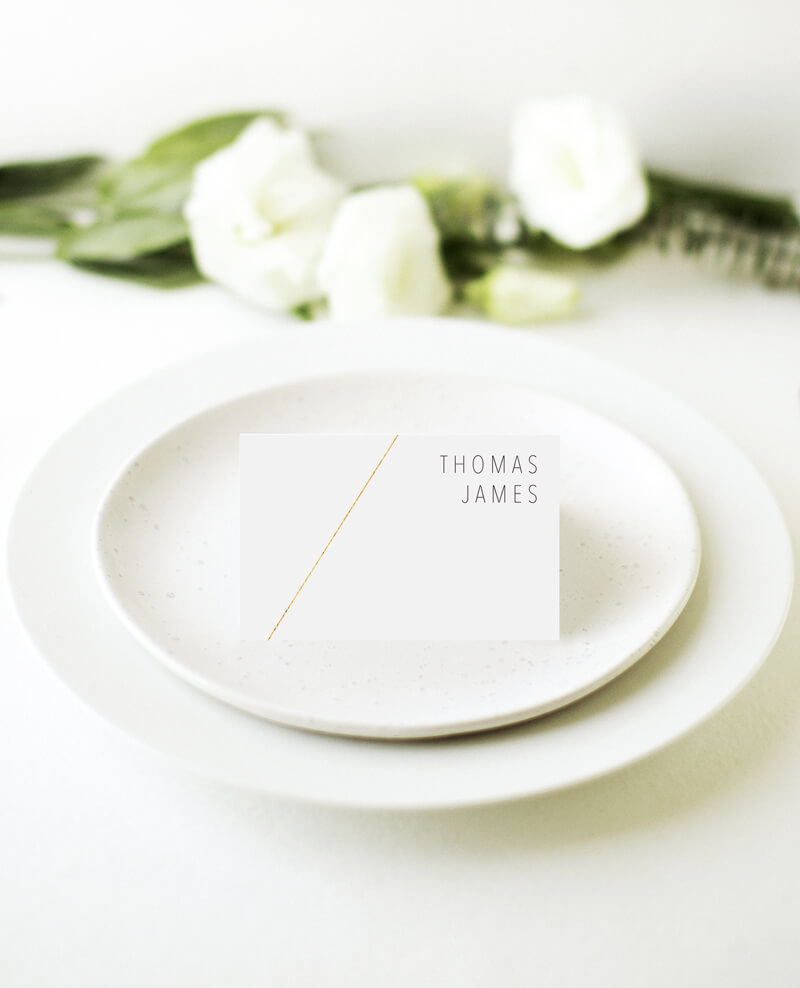 Idoru Wedding Place Cards - Flat Foil design preview