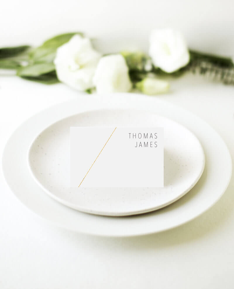 Idoru wedding place card design from Paperlust.