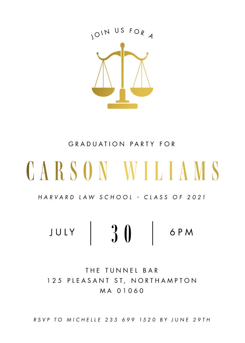 All In Order Graduation Invitations - Metallic Prints design preview