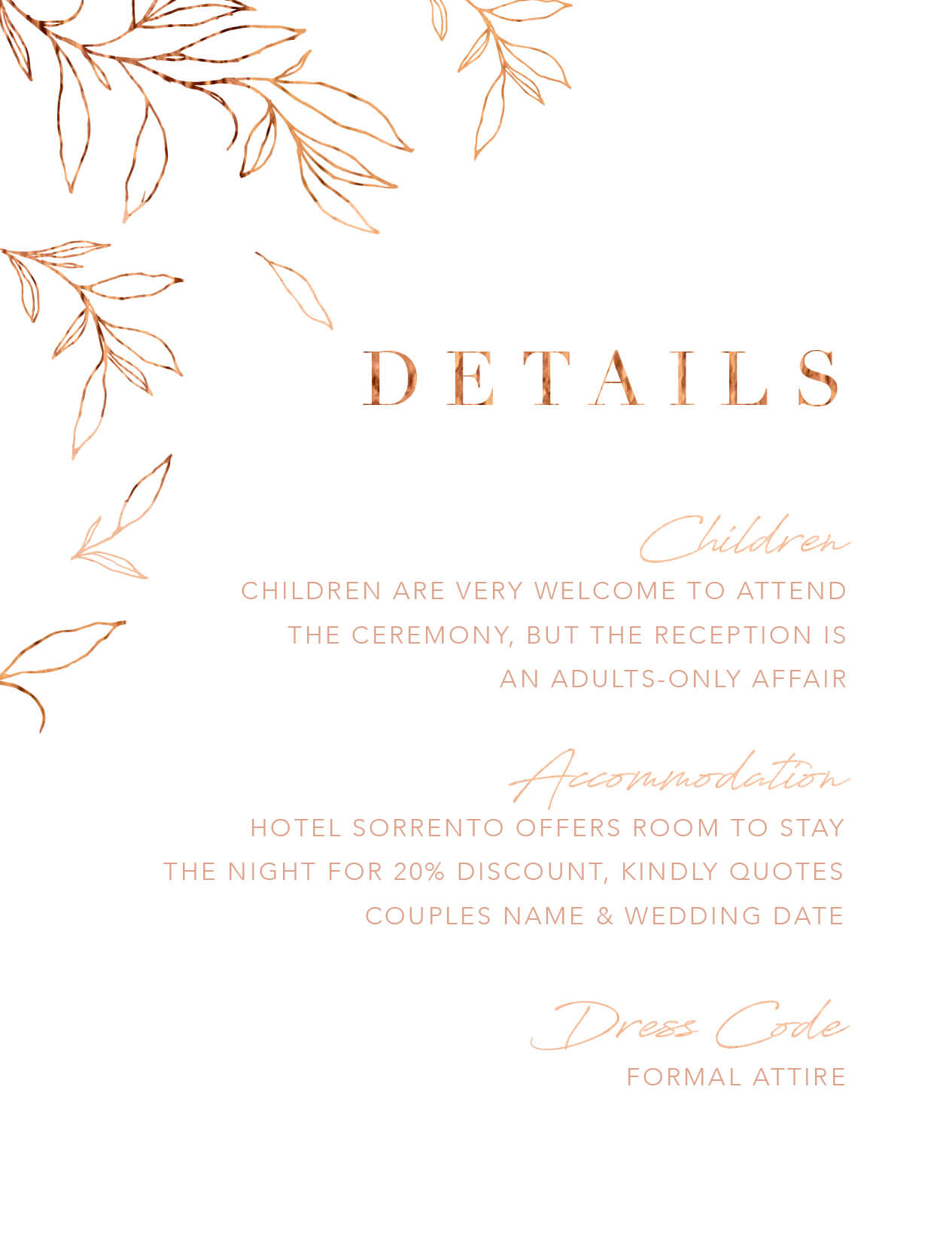 Modern Simplicity Information Cards - Flat Foil design preview