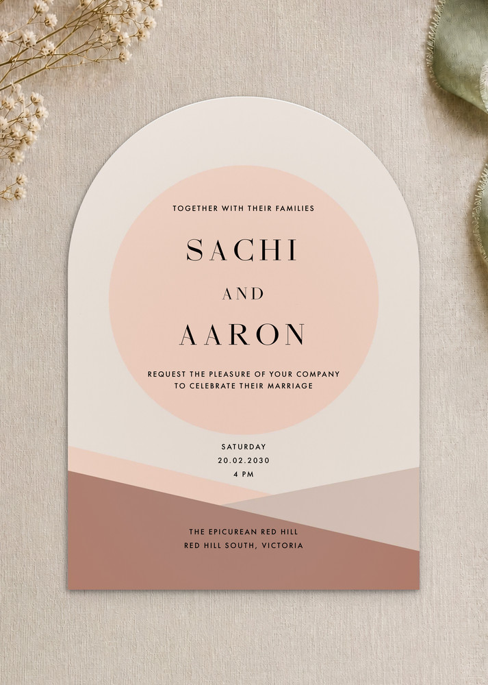 Neutral Palette Wedding Invitations - Digital Printing design preview