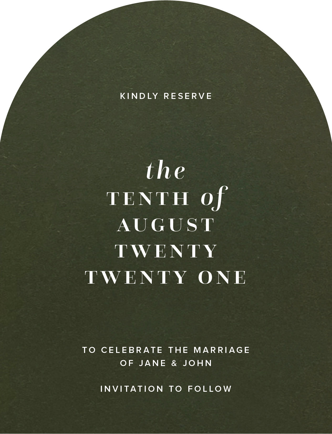Jane Save The Date - White Ink design preview
