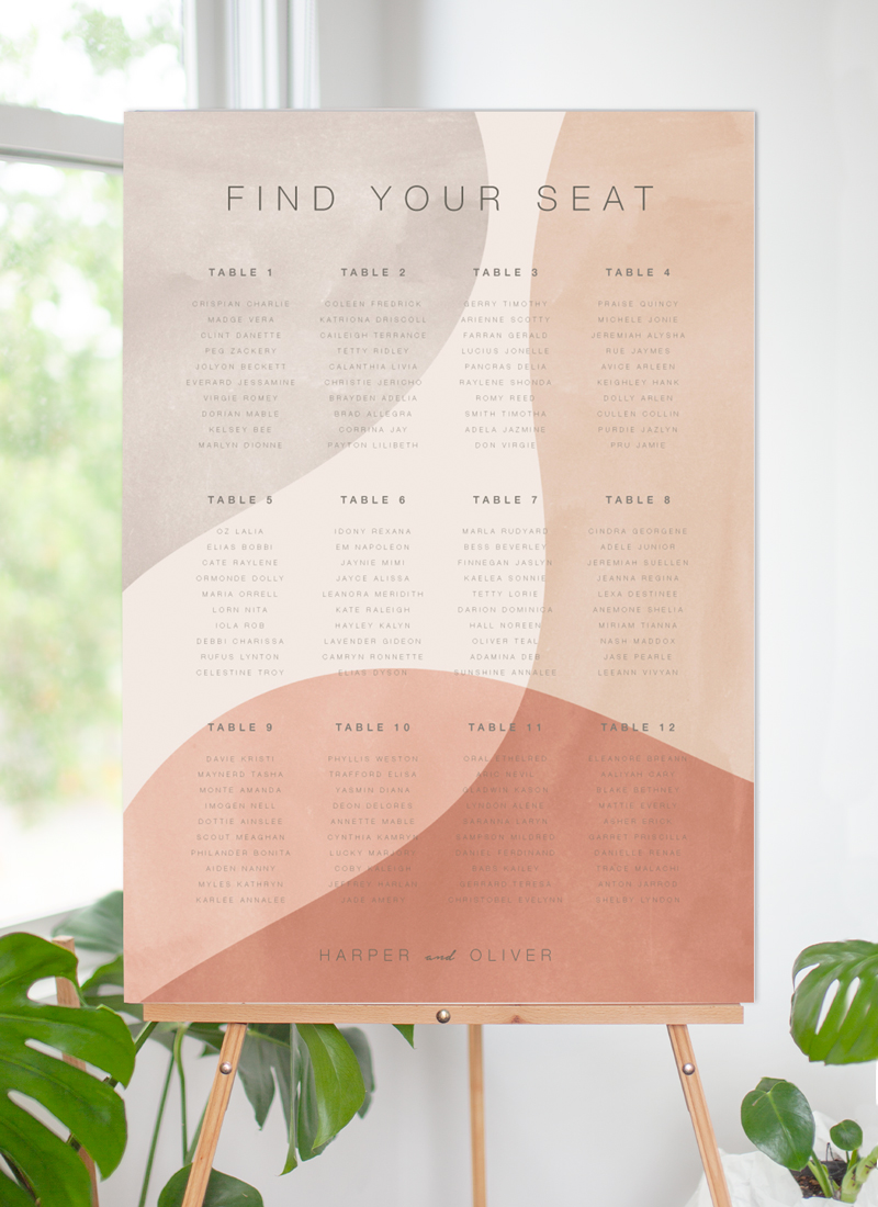 Shape of Love - Wedding Seating Chart