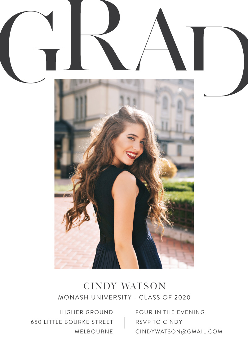 Bold Type Graduation Invitations - Digital Printing design preview