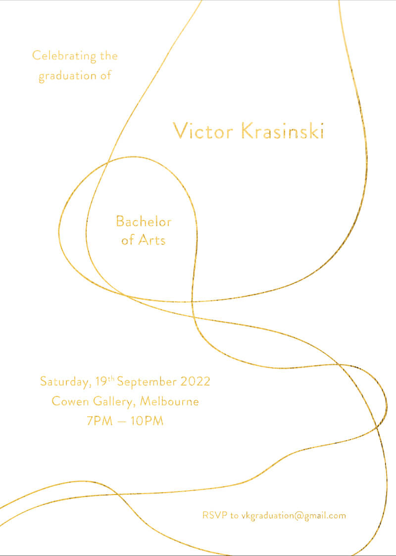 Golden Lining - Graduation Invitations