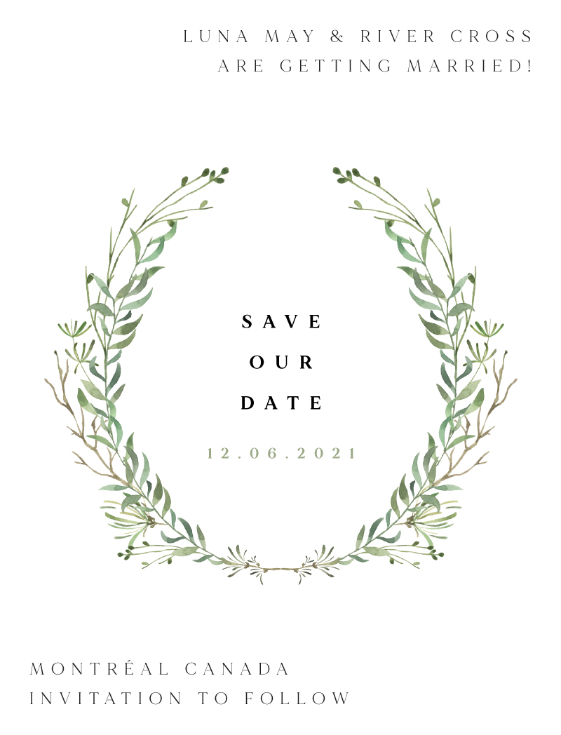 Natural Greenery - Save The Date