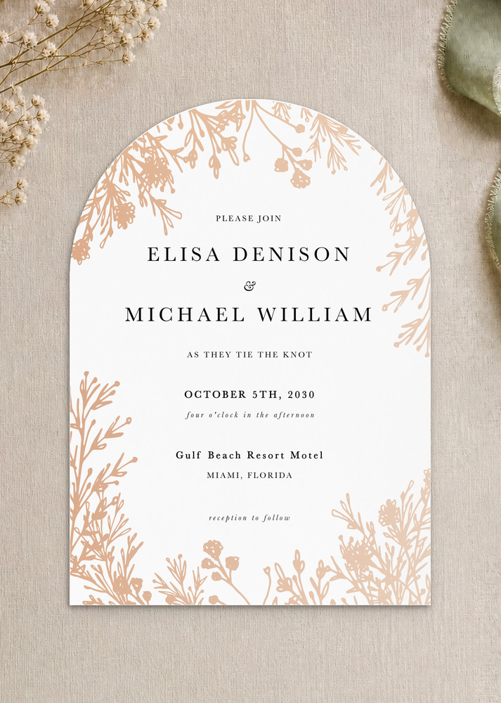 Aesthetic Leaves Wedding Invitations - Digital Printing design preview