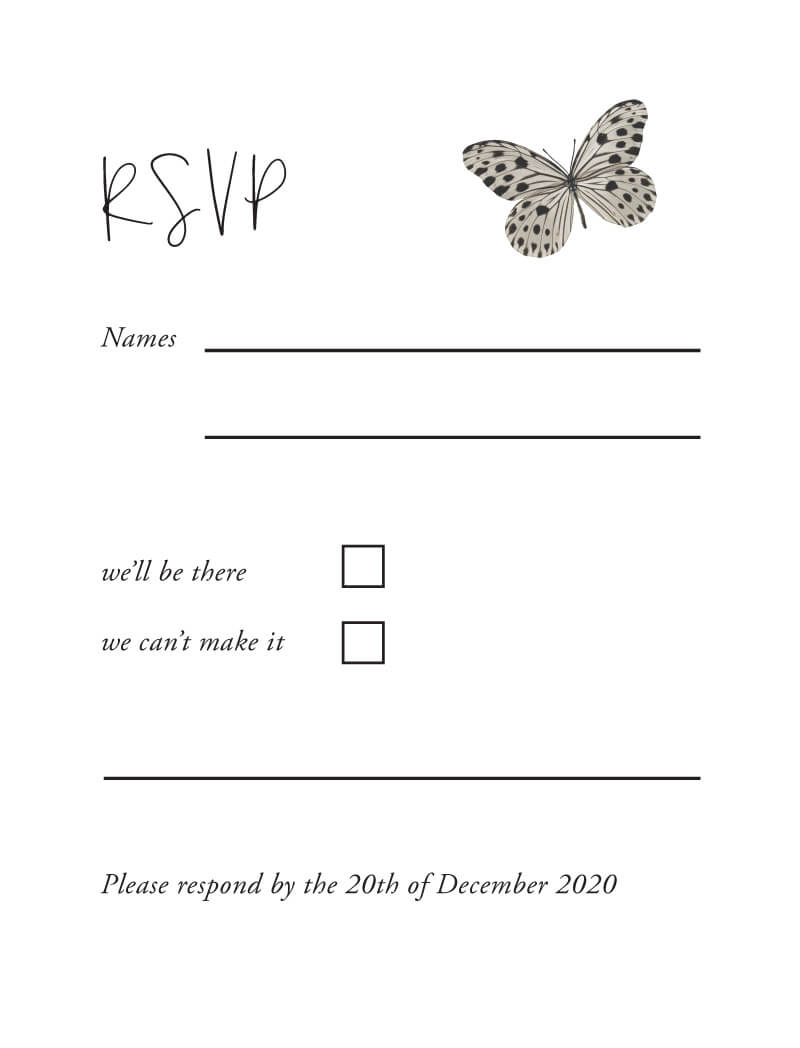 Butterfly - RSVP Cards
