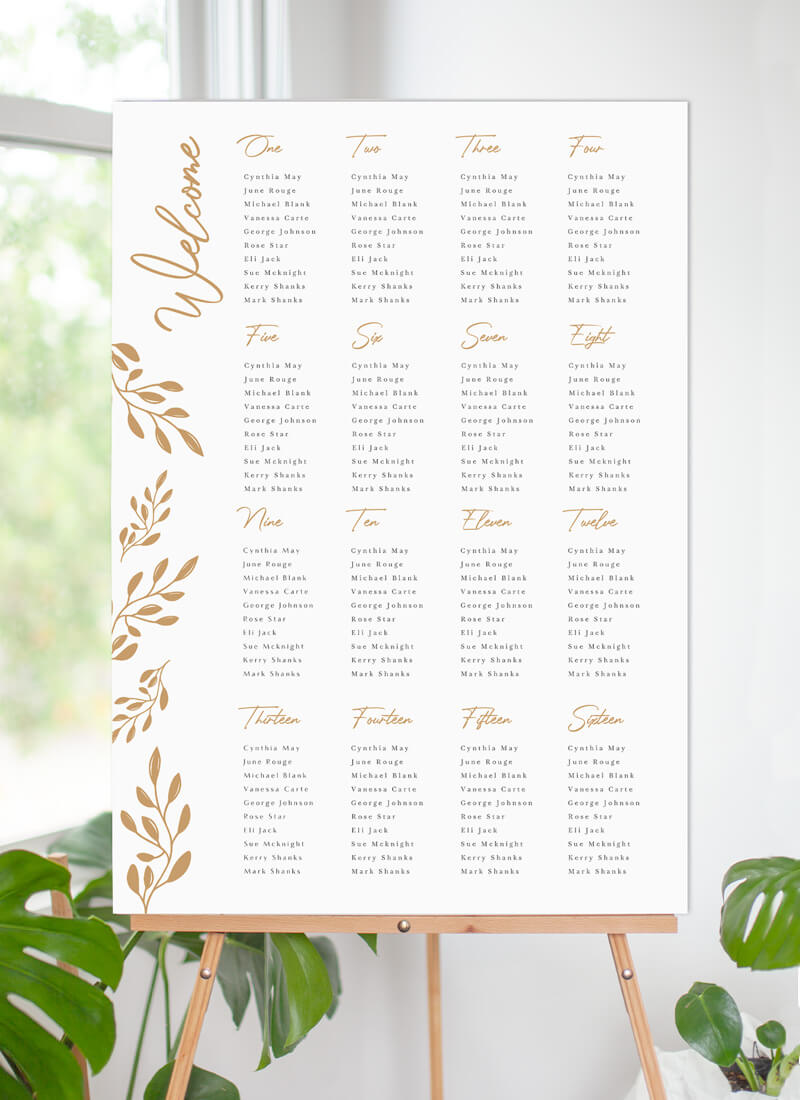 Golden Hour - Wedding Seating Chart