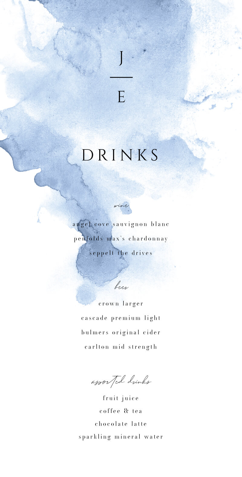 Ocean Wedding Menu - Digital Printing design preview