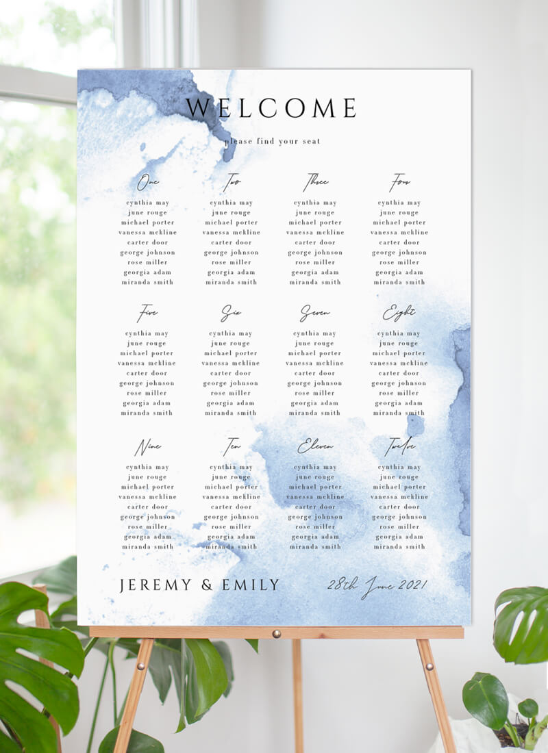 Ocean Wedding Seating Chart - Digital Printing design preview