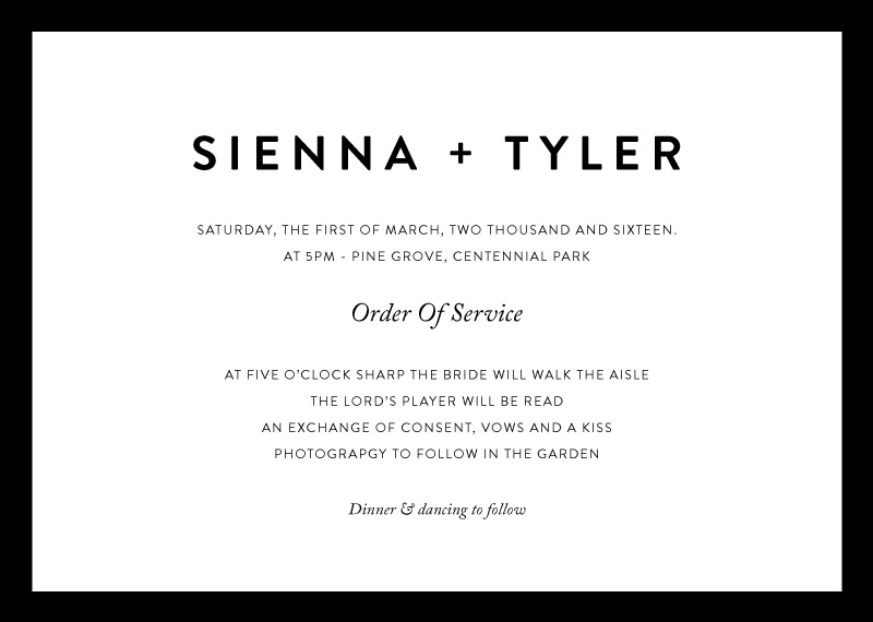 Minimal Wedding Programs - Digital Printing design preview