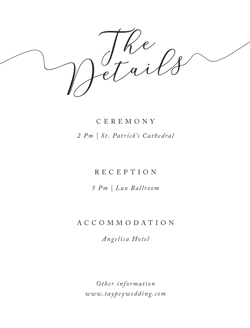 Forever Promise - Information Cards