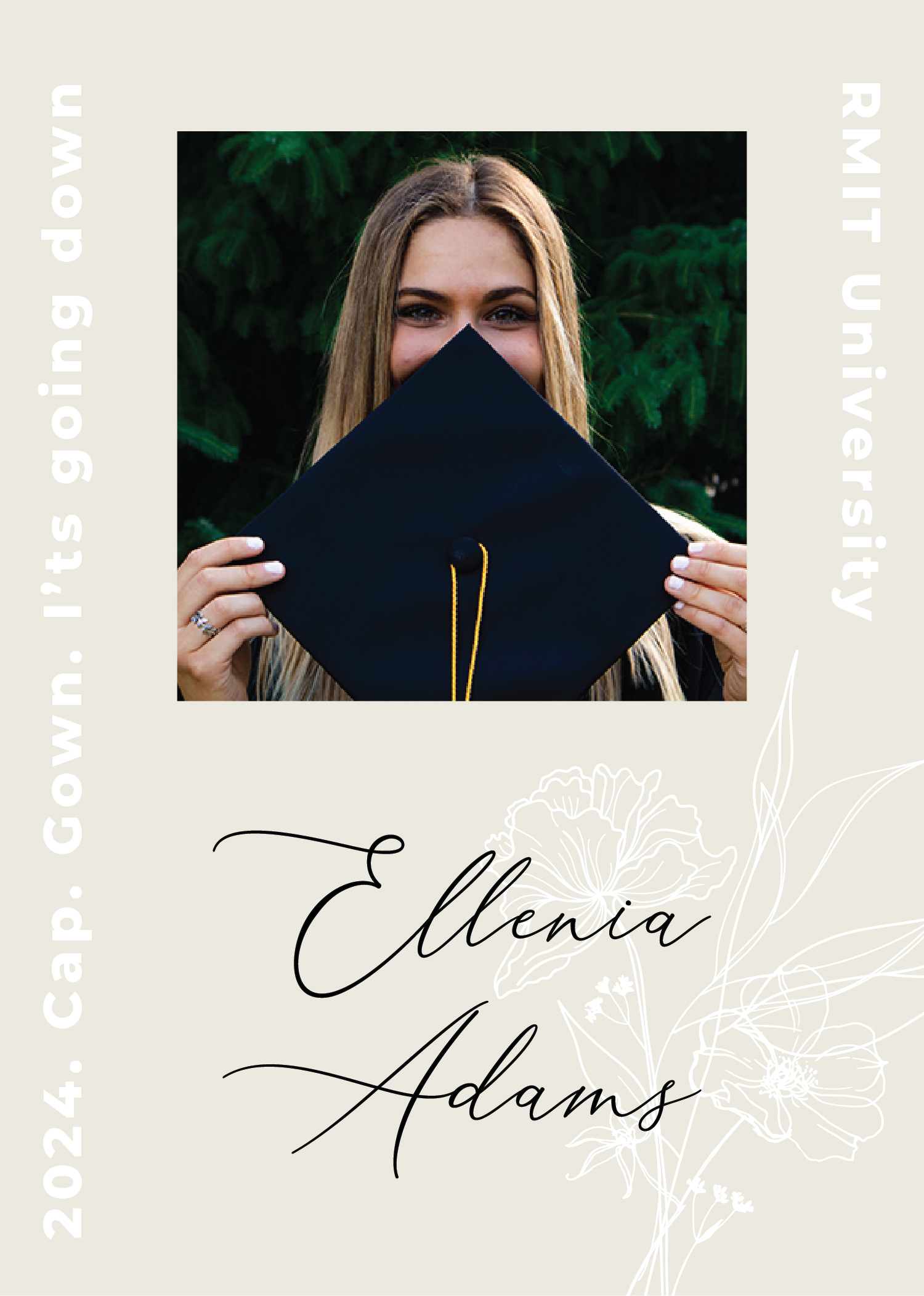 Pretty Flower Graduation Announcements - Digital Printing design preview
